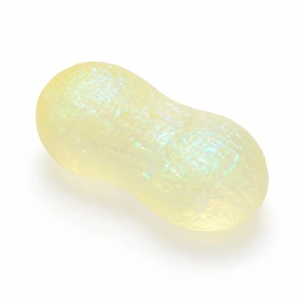 Glitter Peanut Squishy Toy Slow Rising Slow Rebound Peanut Fidget Toy Buttery Soft Texture Macaron Color Peanut Squeeze Toys