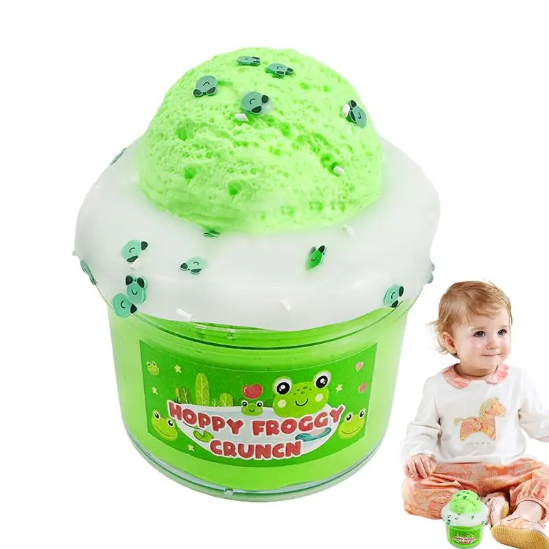 Green Frog Stress Toy Stress Toys Sludge Toy Educational Toys Non-Sticky Scented DIY Goodies Bag Toy Tactile Stimulation Stress