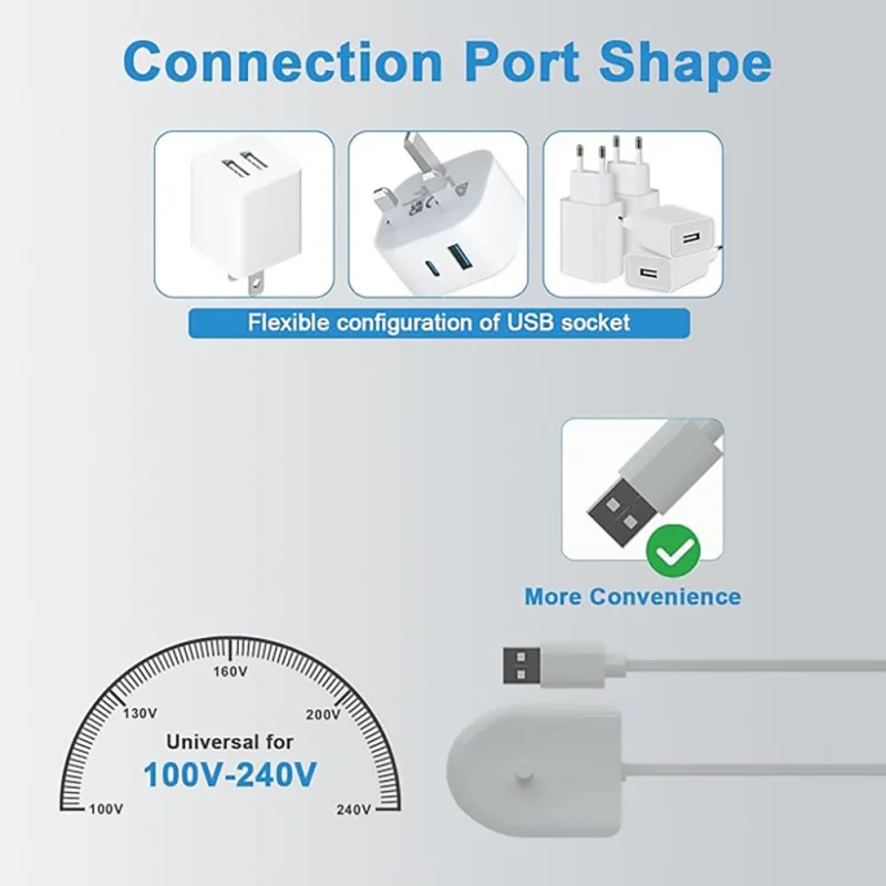 1pc Charger for Ph*l*ps Sonicare, USB Electric Toothbrush Charger for HX3000 HX6000 HX Series, Replacement Power Adapter.