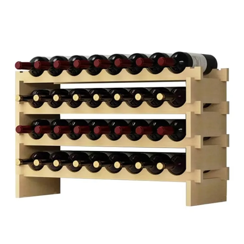 

Modern simple wooden wine rack independent countertop bottle rack, convenient, practical and durable