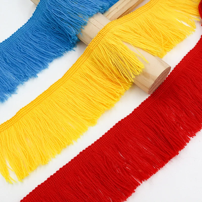 5Yards 7cm Wide Lace Tassel Ribbon Cotton Tassels Trimming Fringes Tassel Lace For Sewing Bed Clothes Curtains DIY Accessories ﻿