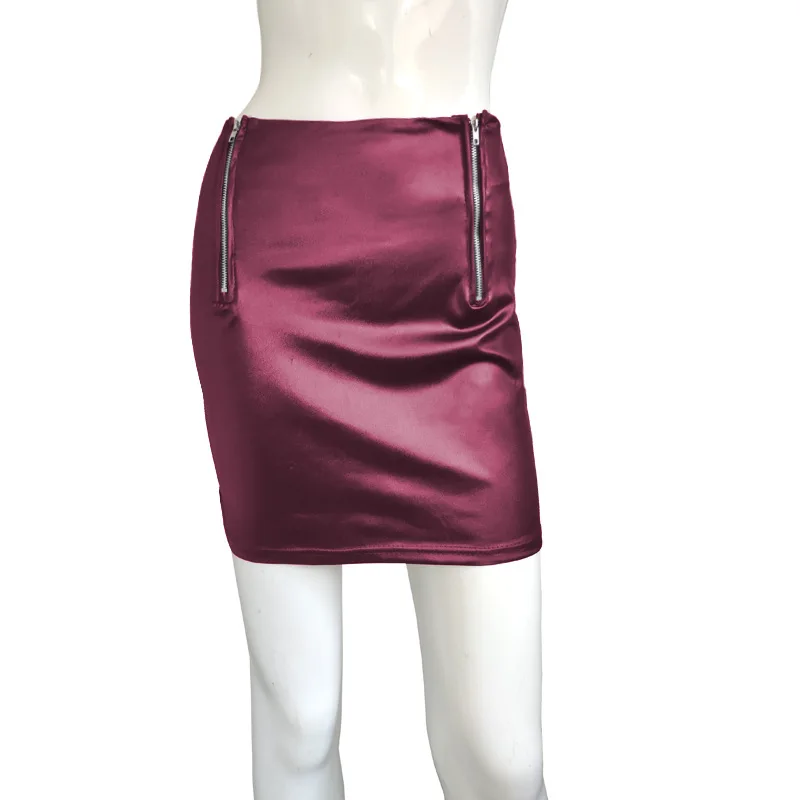 Black Skirt High Waist Women Mini Skirt Sexy Micro Tight Pencil Faux Leather Skirt Zipper Bodycon  Hip Sexy Jupe mujer
