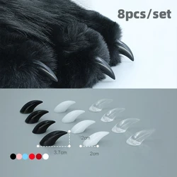 8PCS Anime Cute Suit Half Set Animal Claw Universal Handmade DIY Accessory Material Pack Multi-color Drip Glue Claw Tip Nails
