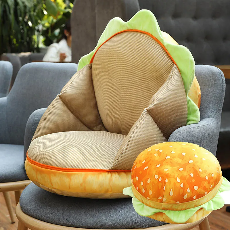 

New Plush Soft Hamburger Pillow Soft Sleeping Toys Sofa Bread Cushion Car Dining Chair Gifts