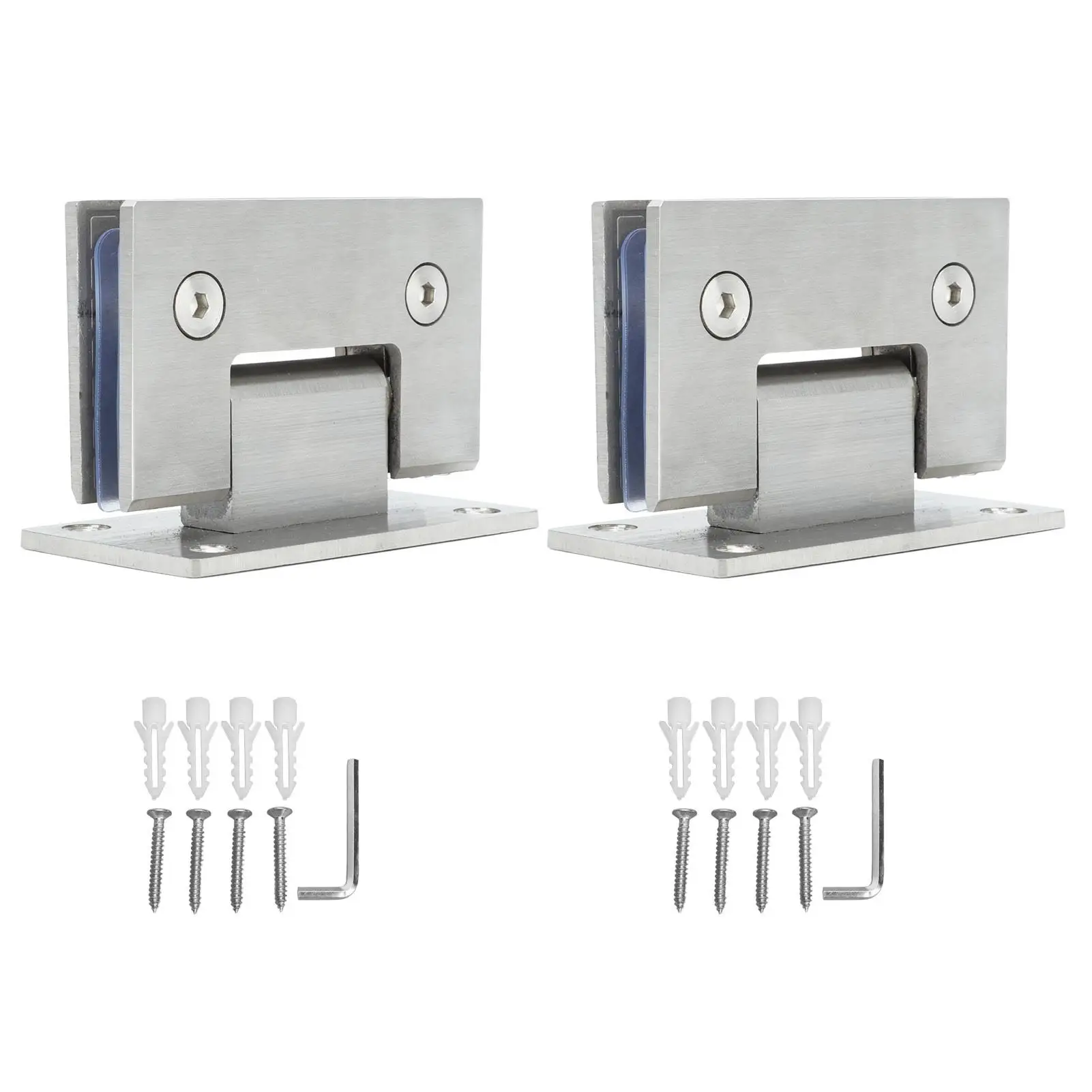 

Stainless Steel 90 Degree Heavy Duty Glass Door Hinges 2Pcs Durable Bathroom Gate Clamp Hardware