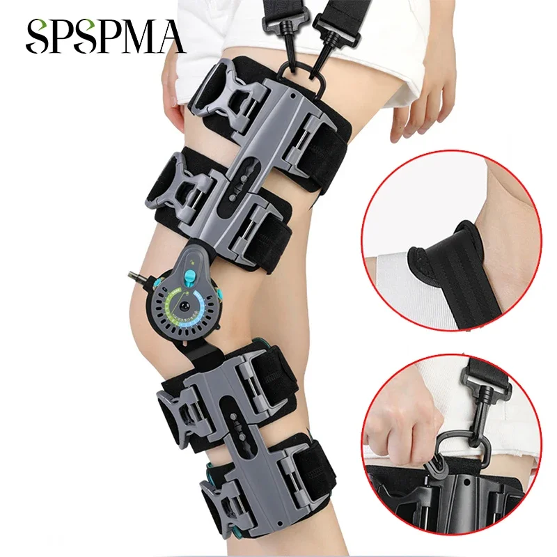 SPSPMA 1Pcs Hinged Knee Brace ROM Knee Immobilizer Brace Leg Braces Orthopedic Patella Knee Immobilizer Brace Support Orthosis