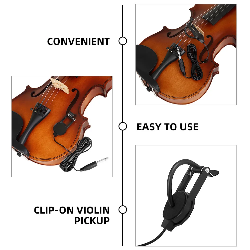 ثقب الحرة كليب على الكمان لاقط بيزو الاتصال ميكروفون لاقط للكمان الصوتي مكبر صوت ملحق التقاطات محول الطاقة