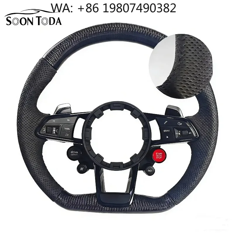 Four Button Custom Carbon Fiber Modified Steering Wheel Fit R8 Sport Interior Upade Replacement Parts