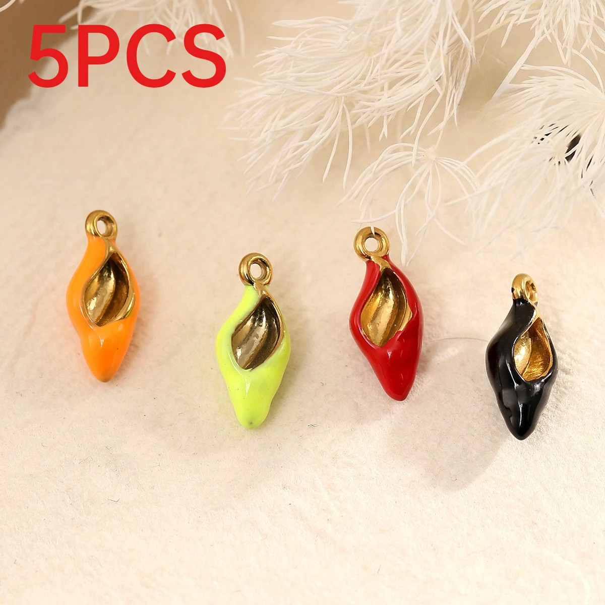 5Pcs Ocean Series Light Luxury Enamel Conch Charms DIY Handmade Jewelry Pendants Accessories For Earrings Bracelet