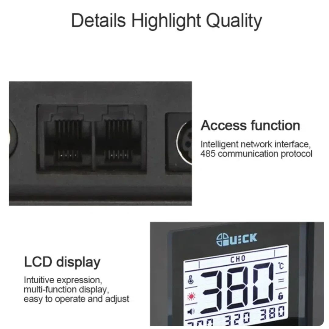 QUICK TV2 Smart Desoldering Gun Rework Station Touch Switch With LCD Display Intelligent Delay Soldering For Mobile Phone Repair