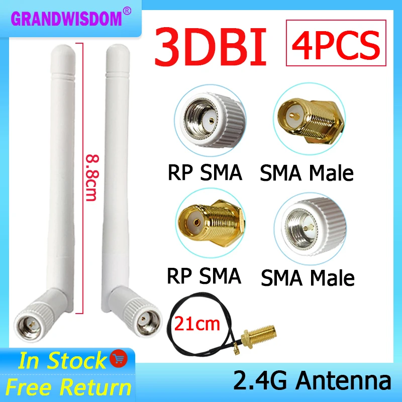 

4 шт., антенна 2,4G, 2,4 ГГц, IPX ipex 1 sma
