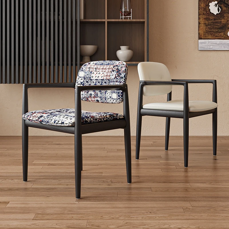 

Imported White Wax Solid Wood Dining Chair Nordic Minimalist High-end Backrest Chair Sencillo Y Bonito Dining Room Furniture