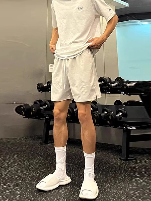 

American Sle Fitn Sport Loose Straight Leg orts Men's Summer Trendy Qui Dry Running Casual Five-Quarter Pants