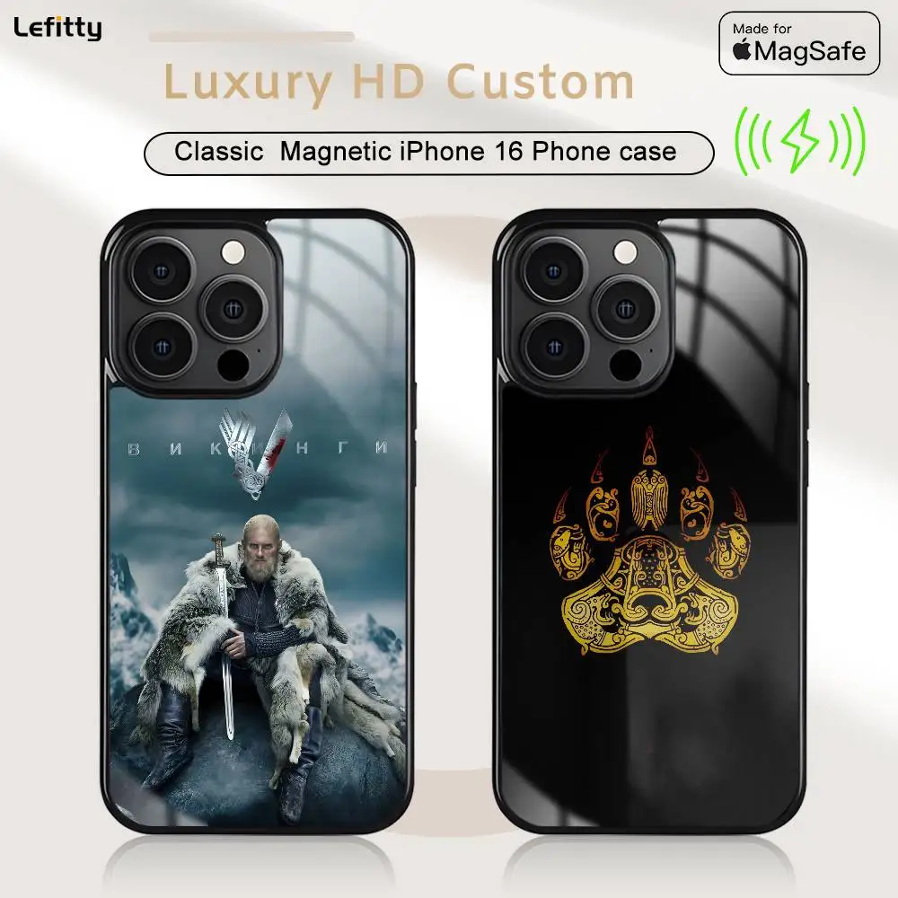 

Classic Legend V-Vikings Phone Case For iPhone 16 15 14 13 12 11 Pro Max Plus Mini Wireless Charging Magnetic Hard Shell