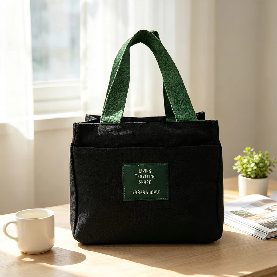 Office workers' commuting eco-friendly canvas handbag lunch box bag lunch box bag for carrying lunch