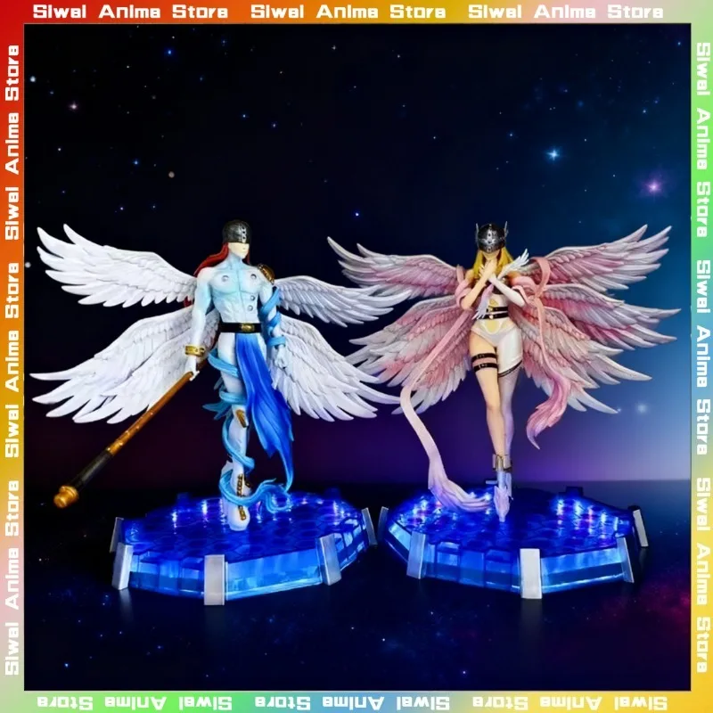 

In Stock Digimon GK Angemon Angewomon Luminous Anime Action Figurine Pvc Statue Model Doll Collectible Toy Decoration Gifts