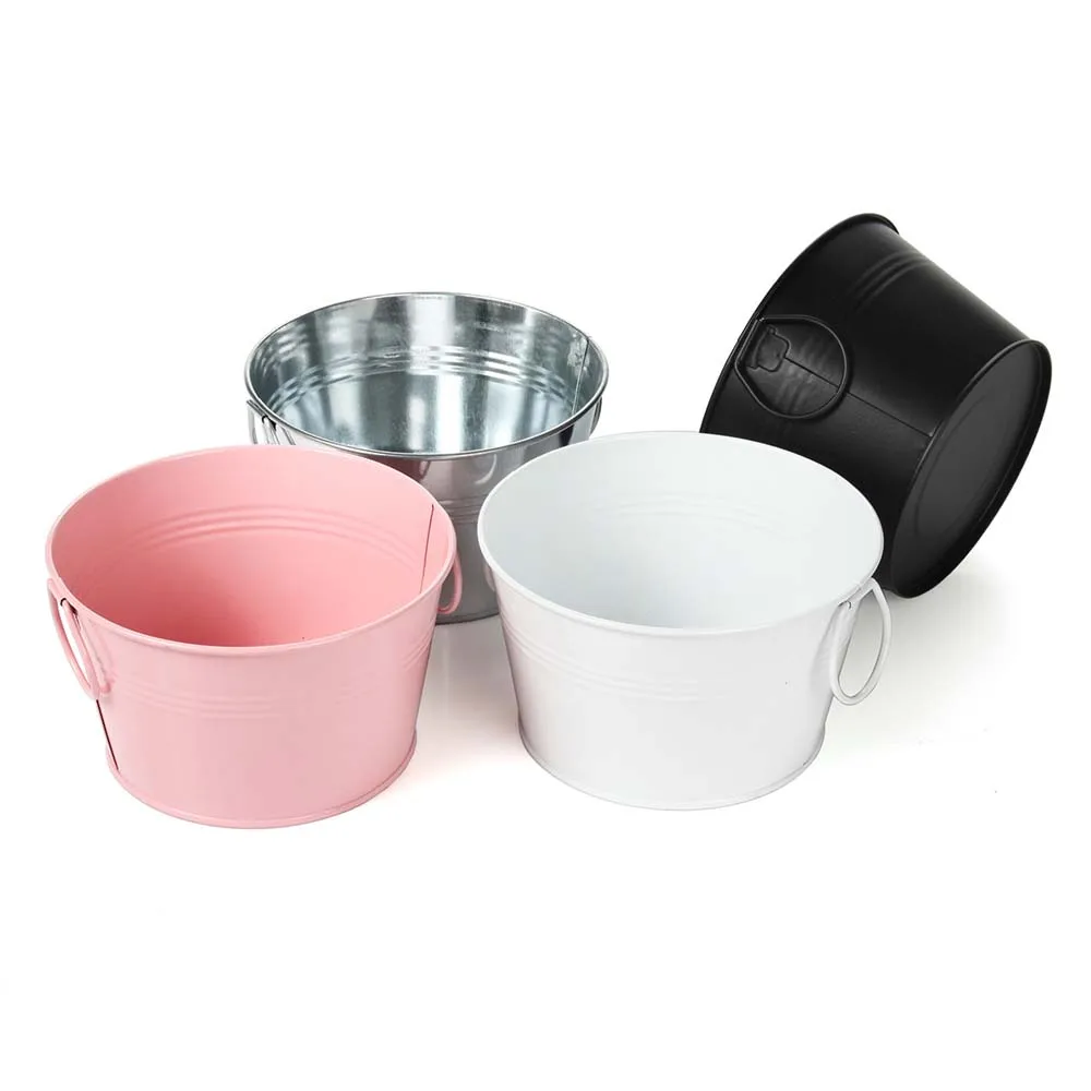 

Large Tinplate Handle Bucket Ballpoint Pen Pails Makeup Brush Buckets for Wedding Business Home Table Decor