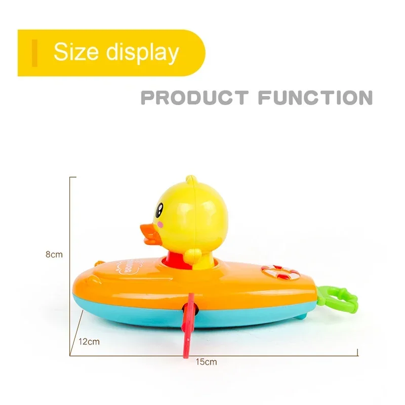 1-częściowa zabawka do kąpieli Cute Cartoon Duck Classic Water Toy Back Rowing Boat Baby Bathing Swim Duck Chain Clockwork Toy dla dzieci