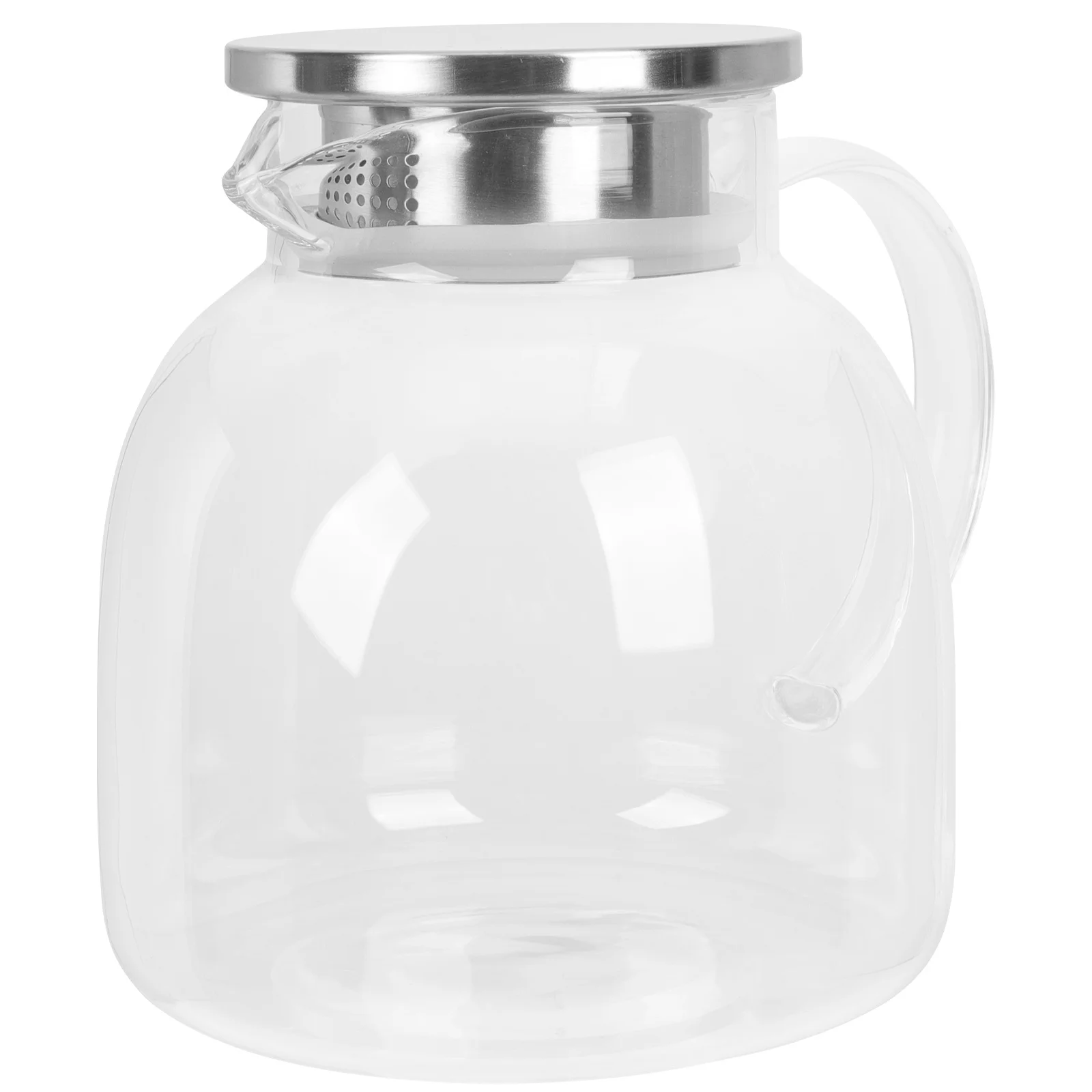 

Lightweight Glass Pitcher Cold Water Jug with Stainless Steel Lid Beverage Container for Tea Juice Milk Refrigerator