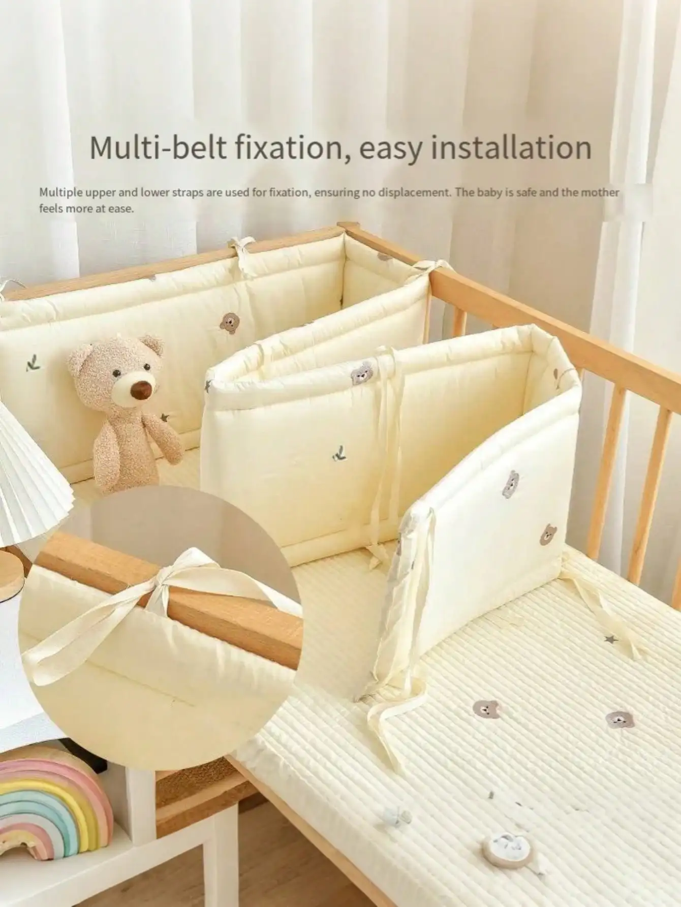 65 سنتيمتر 120 سنتيمتر 200 سنتيمتر سرير السكك الحديدية مجموعة غطاء سرير بيبي بطانة الوفير سرير المهد حامي الوليد الطفل هدية الفراش ديكورا #4