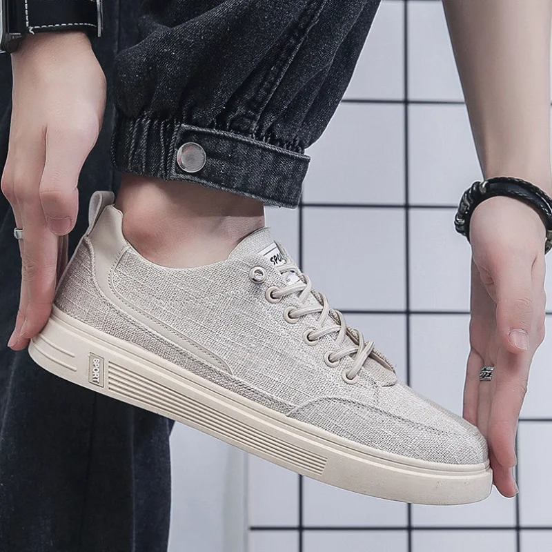 

Мужские Нескользящие кроссовки на плоской подошве, дышащие мужские повседневные туфли из нескользящей кожи, Бесплатная доставка, 2024, трендовая акция, новое предложение, рабочие кроссовки