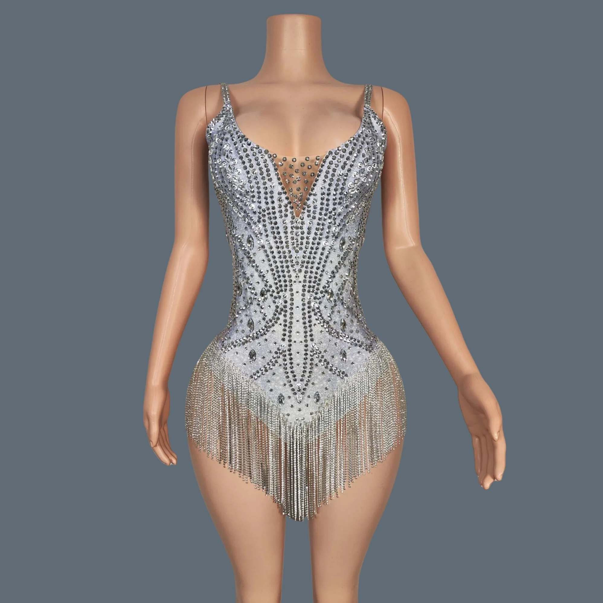 

Sparkly Rhinestones Fringes Bodysuit for Women Sexy Nightclub Show Performance Dance Costume Outfit Singer Dancer Wear Yaokong