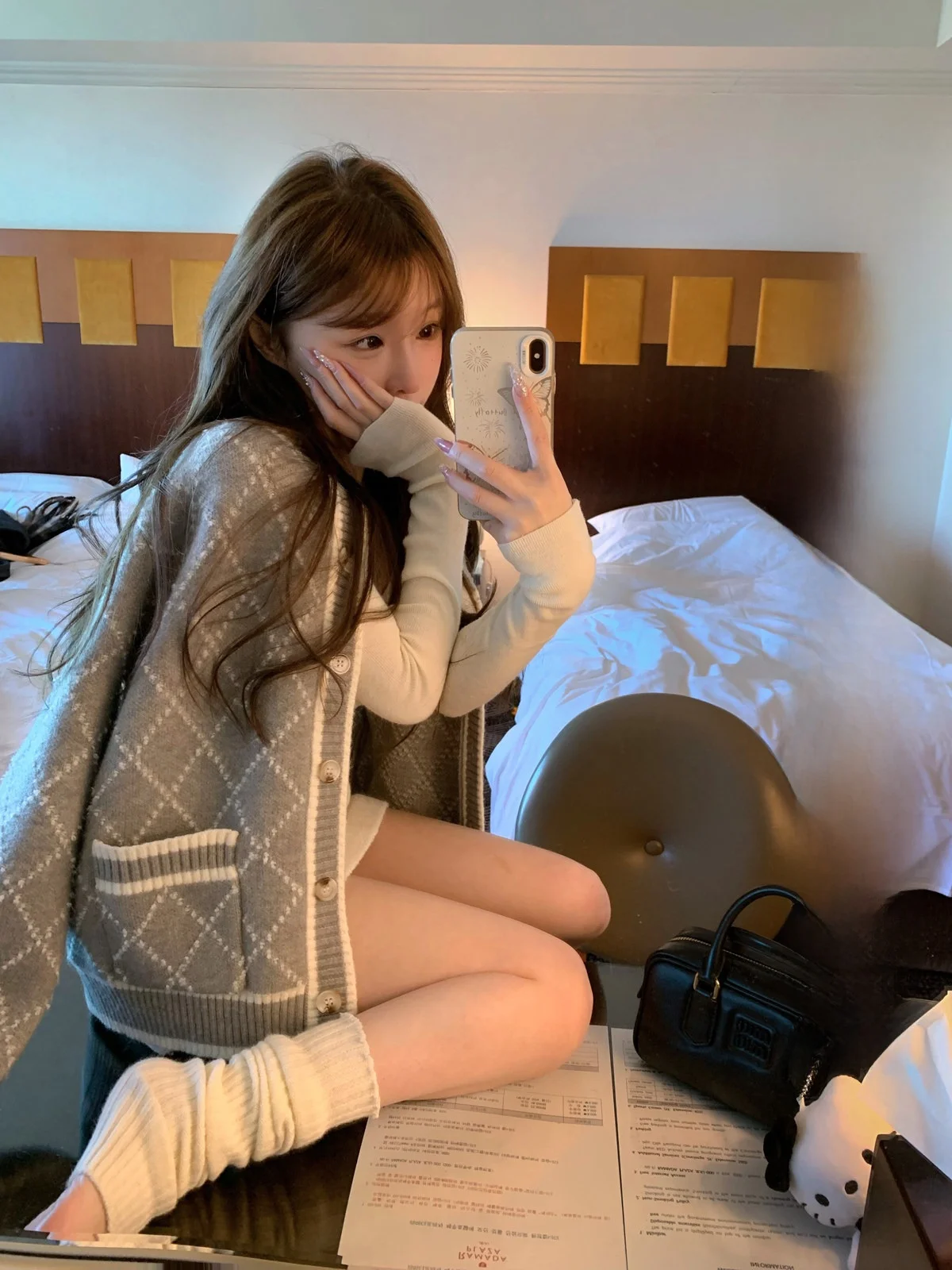 

Женский свободный вязаный кардиган Lukira Heareat Private Label, осенне-зимний, модный, в стиле ретро, с цветочным узором, длинный рукав