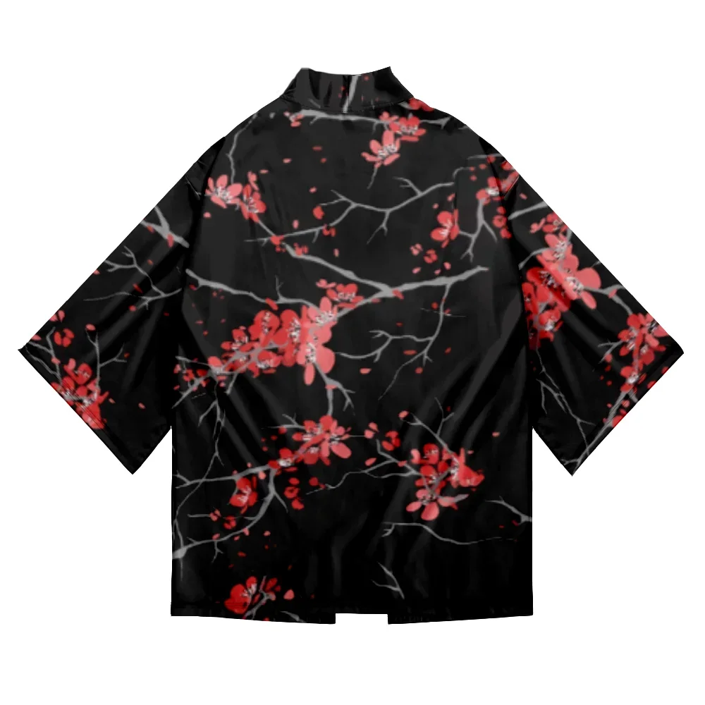 

Summer Sakura Pattern Kimono Streetwear Beach Tops Hawaiian Shirt Chic Unisex Cardigan Bathrobes Yukata Japanese Fashion Haori