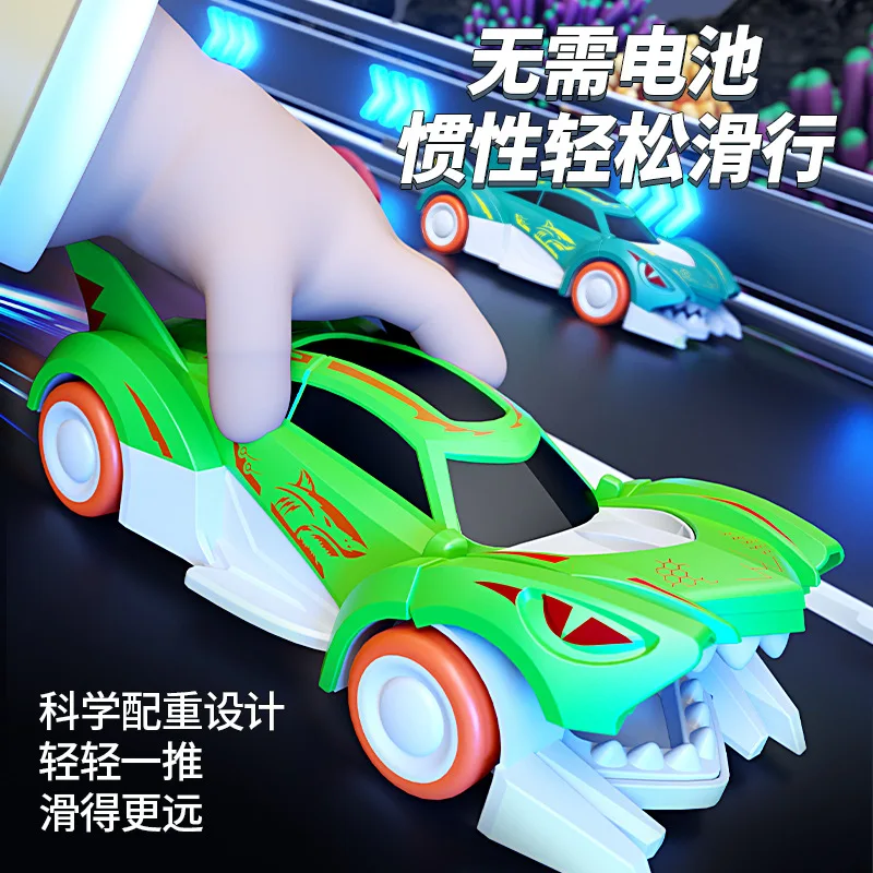 New Toy Car Creative Simulation Shark Car Inertia Driving Car Toy Mechanical Stunt Chariot Children's Interactive Toys Boys Gift