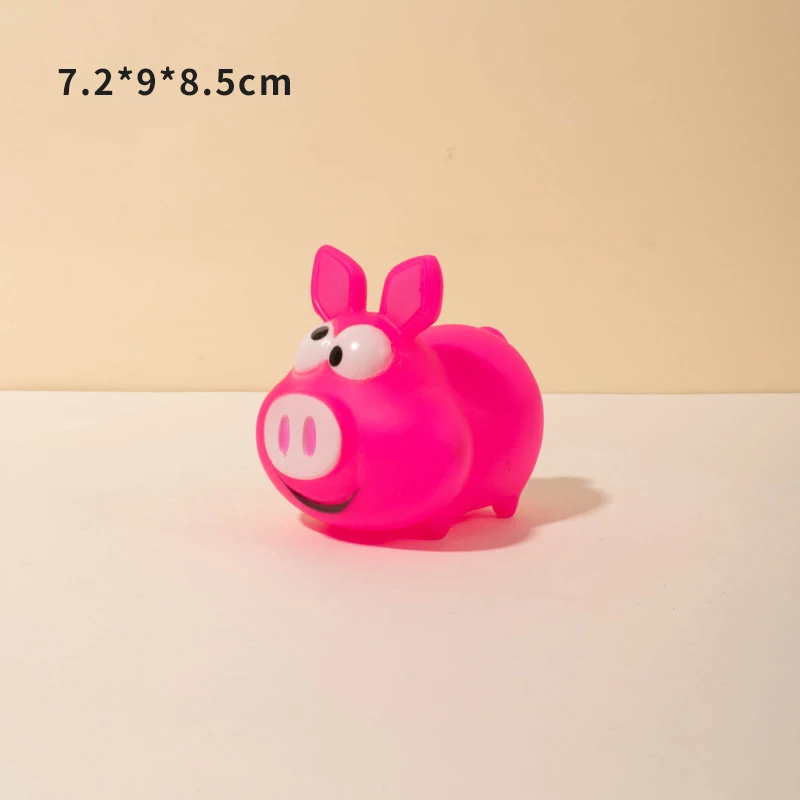 1pc-Rubber Toy Creative Voice Little Monster, Gnash-resistant One-eyed Monster Pig Pig Dog Toy