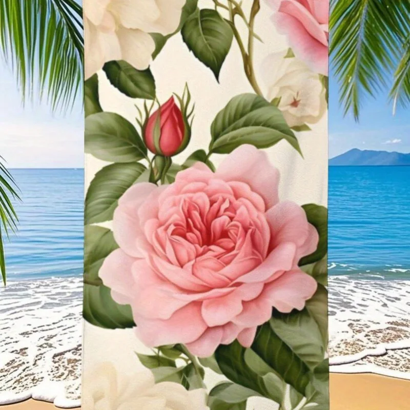 

Банное полотенце «Викторианская садовая роза» акварельного дизайна — очень большое и большое, сверхлегкое, быстросохнущее, с высокой впитываемостью, винтажное