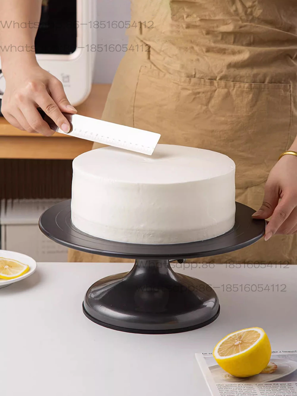 Commercial Cake Turntable - Heavy-Duty Rotating Icing Stand with Locking Base for Frosting, Decorating, and Baking 12 Inch