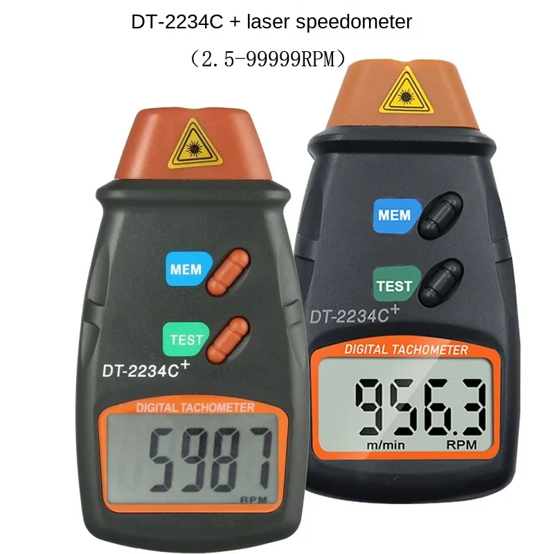 Durable DT2234C+Digital Laser Counter Meter Non-contact Tachometer Rev RPM Counter for Testing Engine Rotation Speed Gauge Tools