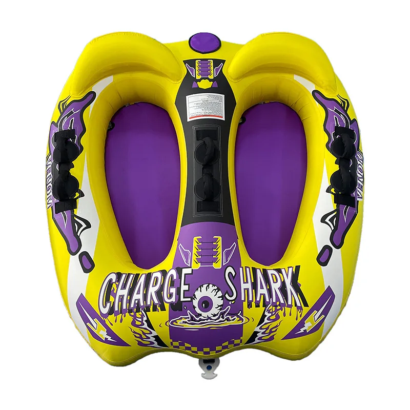 

Double Person PVC Air Cushion Boat With Quick Inflation Valve Soft Handle Tow Buckle Water Tow Ring-Stocked