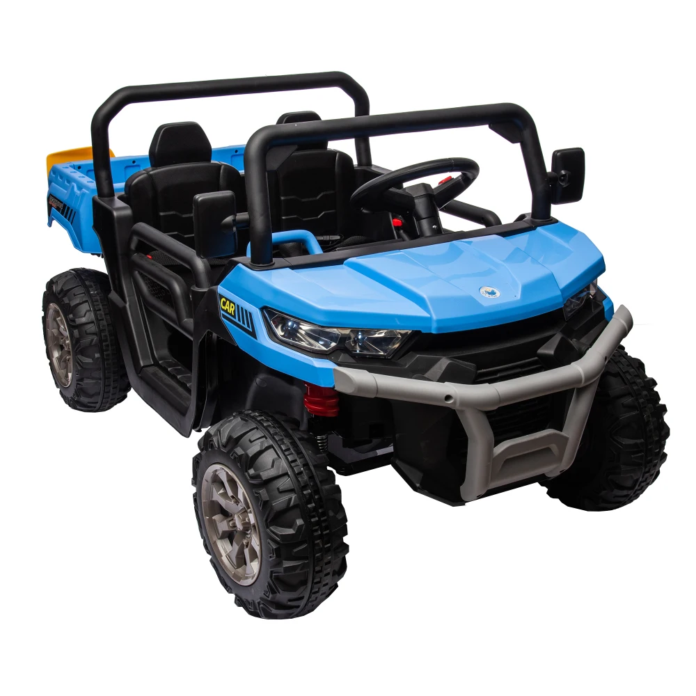 Voiture électrique 24V pour enfants, véhicule 2 places, UTV, équipé d'un moteur 2x200W avec benne basculante/pelle et télécommande