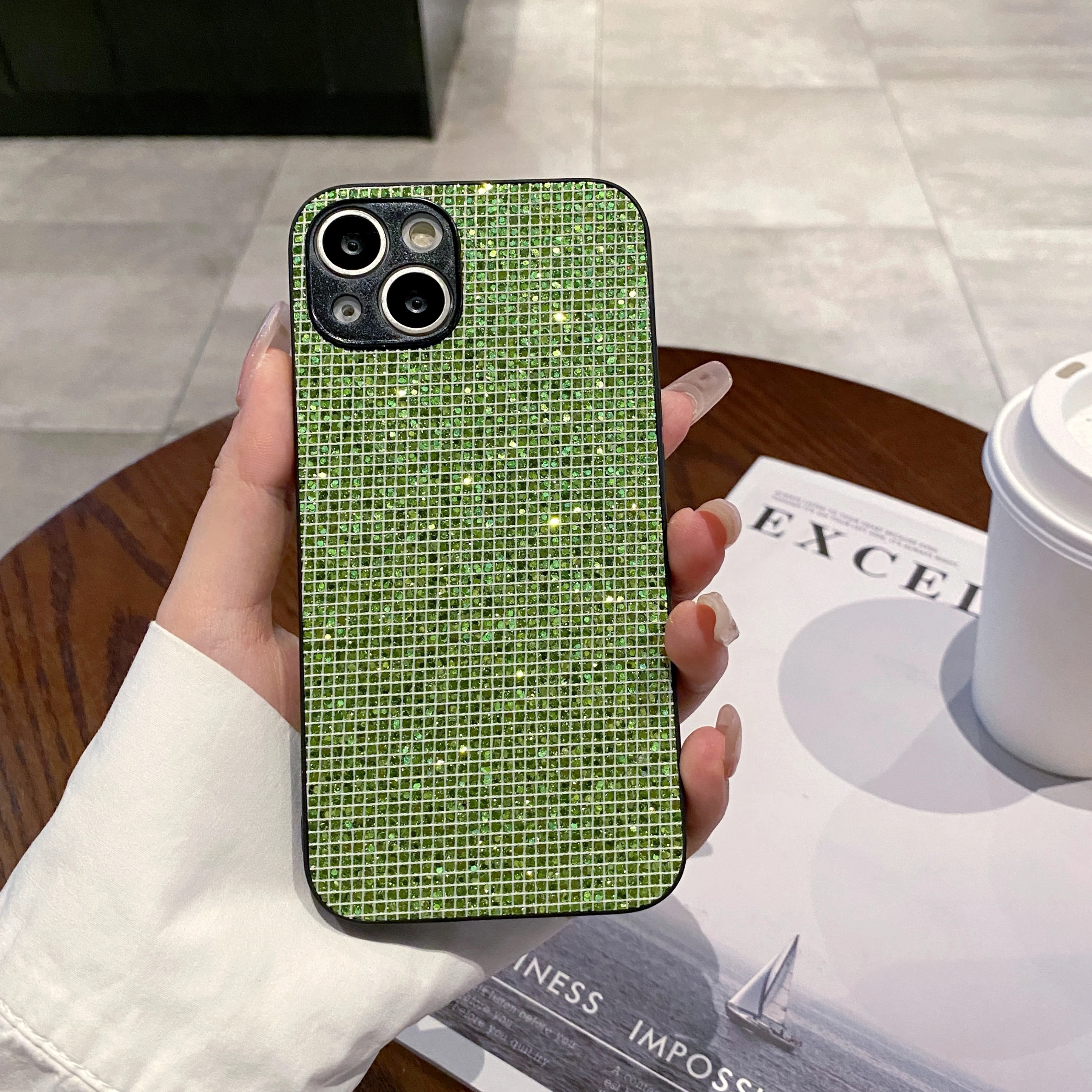 الفاخرة بلينغ بريق ملون الترتر شعرية نمط لينة قضية الهاتف آيفون 17 16 15 14 13 12 11 برو ماكس زائد 16E غطاء الهواء