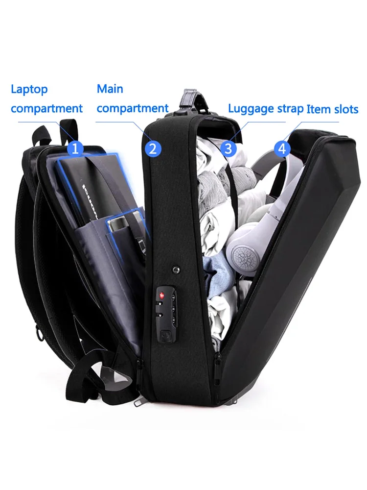 Imagem -03 - Mochila Anti-roubo com Carregamento 15.6 Polegada Portátil Mochilas Homem Negócio Diário Trabalho à Prova Impermeável Água Bolsa de Viagem