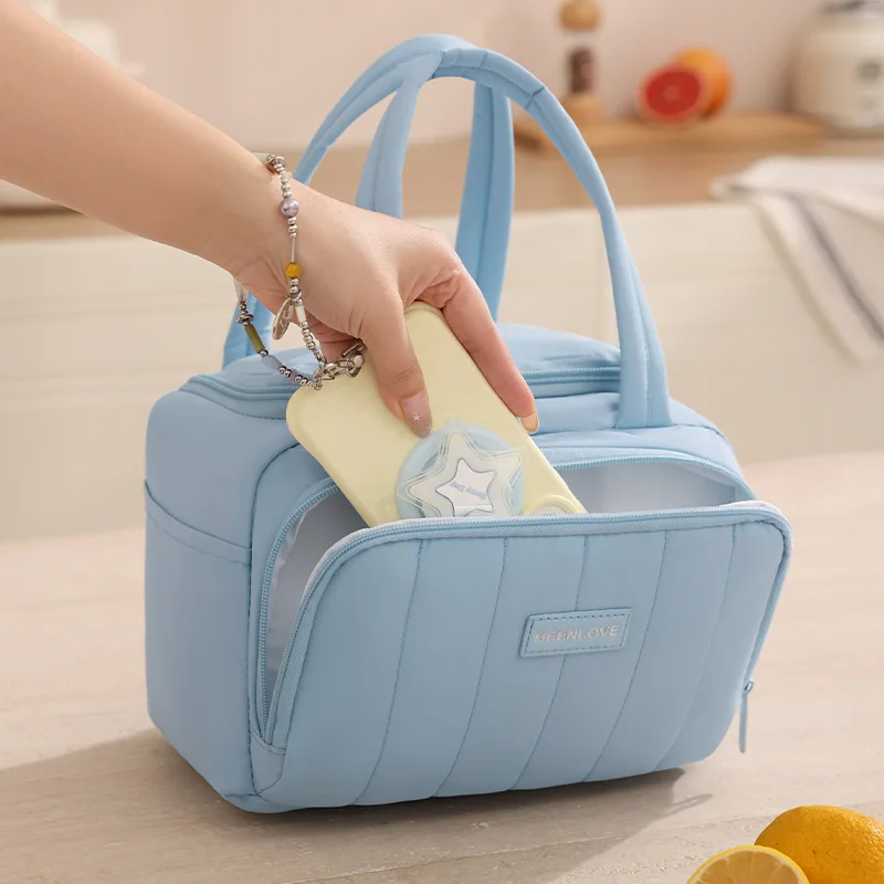 Tas Makan Siang Portabel Tas Terisolasi Bento Sekolah Tas Kosmetik Travel Tote Pendingin Tas Kotak Makan Siang Anak-anak Penyimpanan Makanan Piknik
