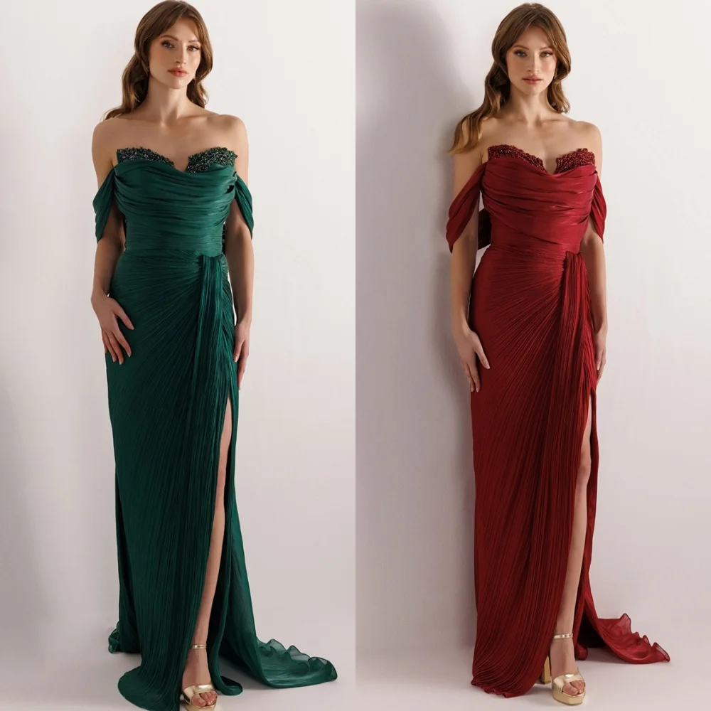 

Customized High Quality Burgundy Chiffon Evening Dress Elegant Off the Shoulder Homecoming Dresses Formal Vestido De Festa