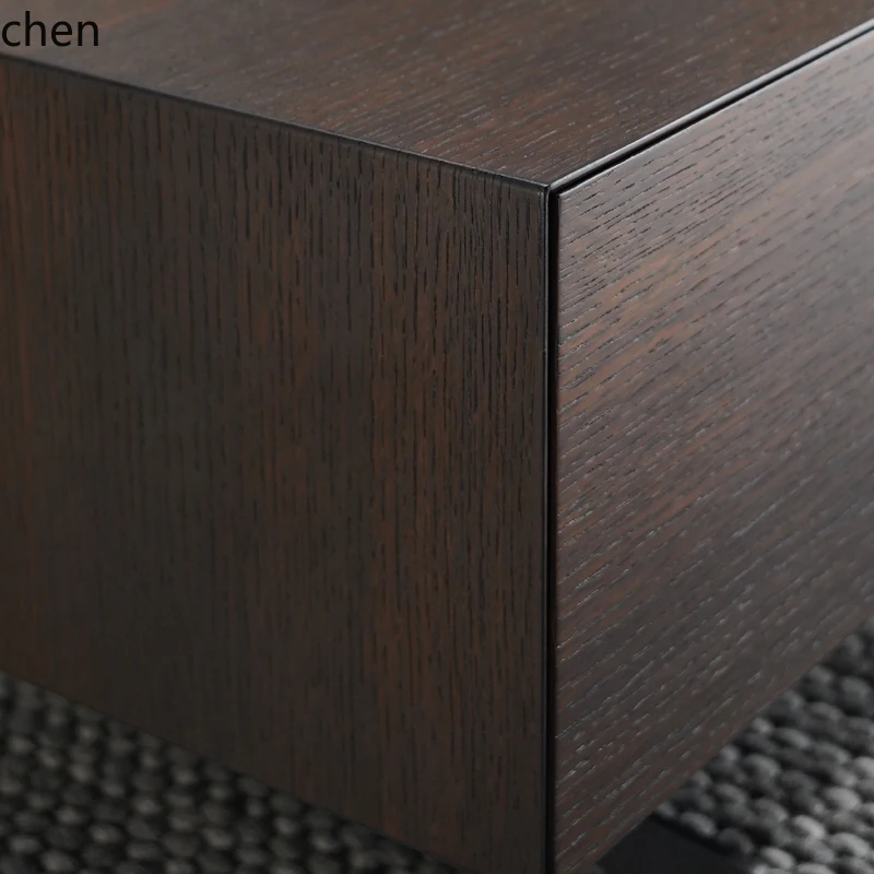 HT smoked wood coffee table TV cabinet combination simple modern small apartment living room furniture
