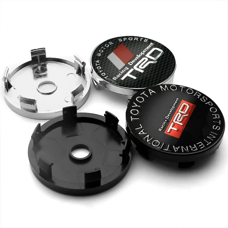 4Pcs 56mm 60mm Car Wheel Center Covers Tire Hub Caps Emblem Stickers For Toyota TRD GR SPORT Avensis Prius Rav4 Auris Yaris Aygo