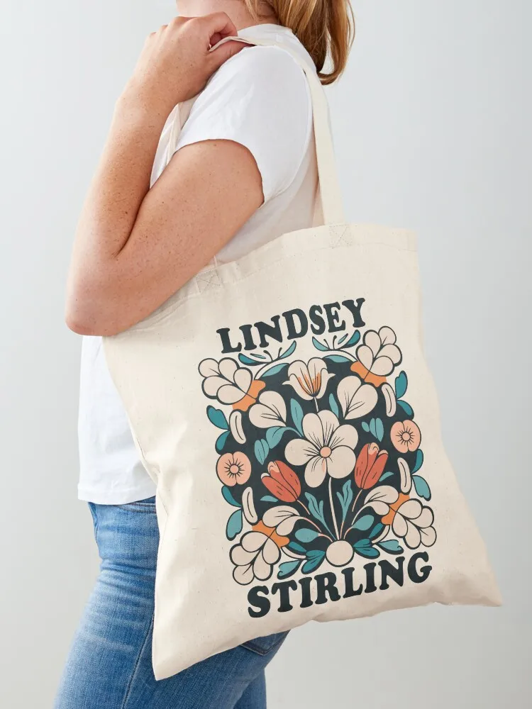 

Lindsey Stirling Merch Lindsey Stirling Flower Tote Bag woman shopping bag cute tote bag tote canvas Handbags women