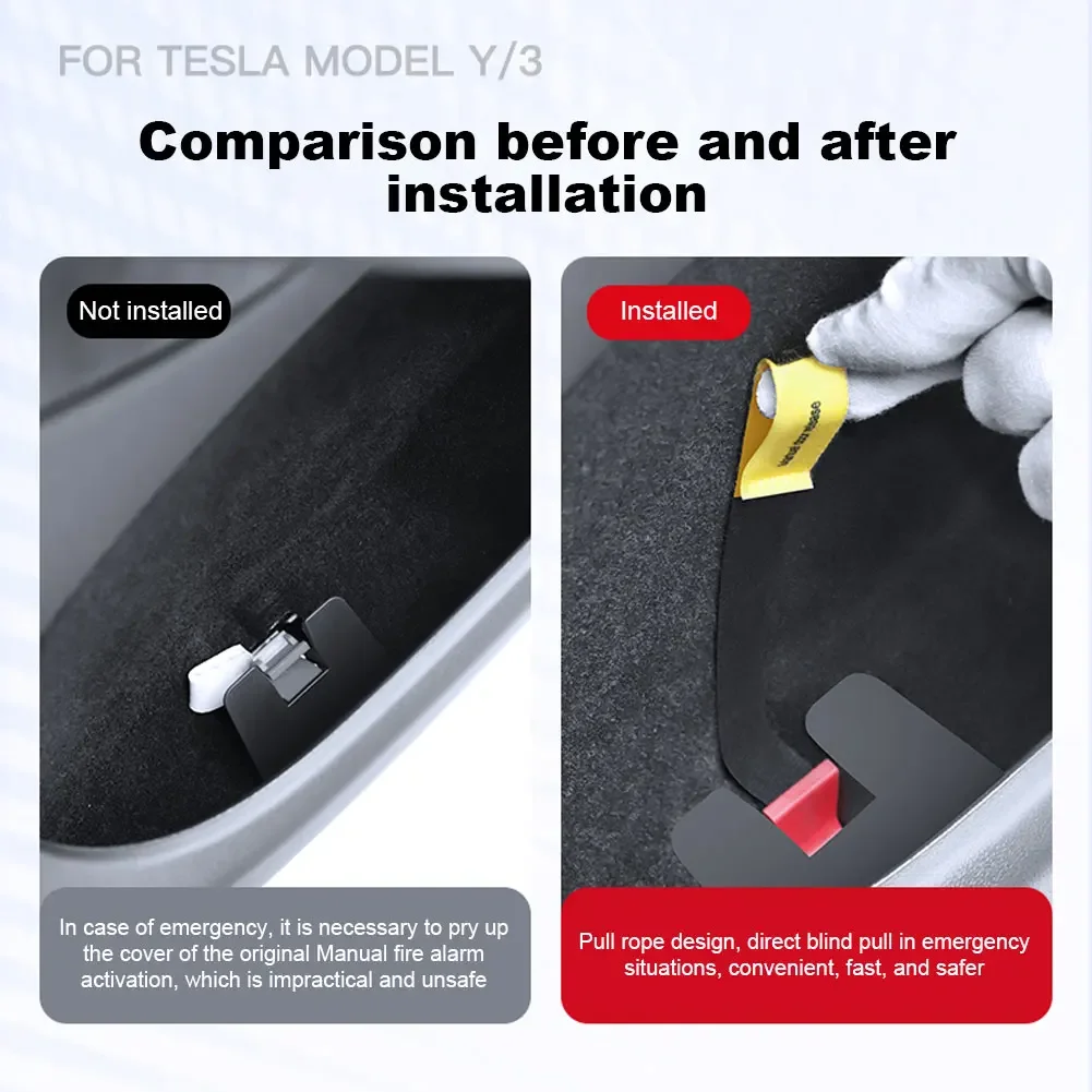 Car Door Emergency Handle Manual Door Release Emergency Safety Pull Rope Emergency Puller for Tesla Model 3 Y Juniper 2025 2024