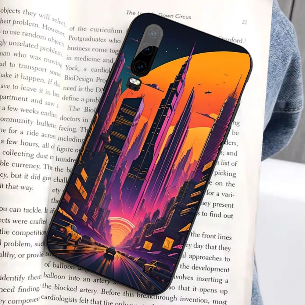 Synthwave Retro 80s Neon colorful Phone Case For Huawei Honor 10 lite 9 20 7A pro 9X pro 30 pro 50 pro 60 pro 70 pro plus