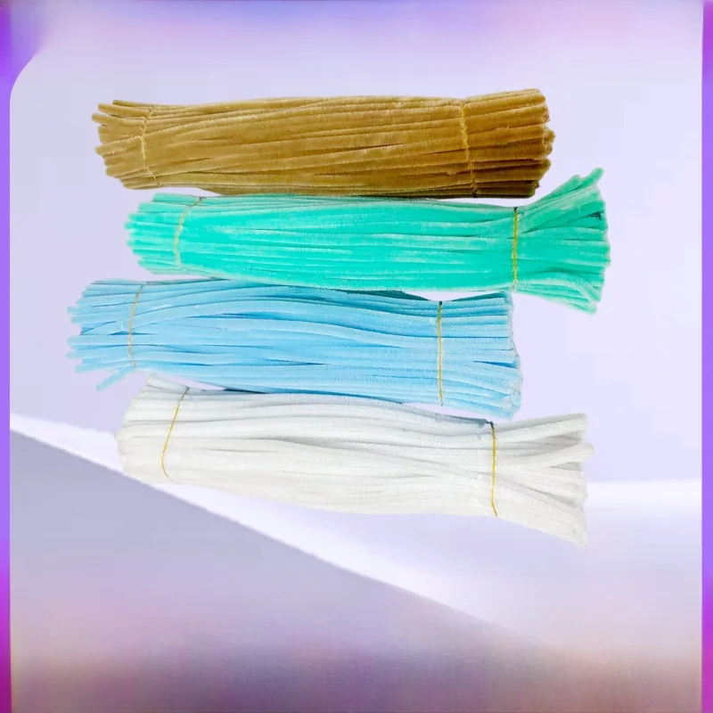 Creative DIY Handmade Children's Plush Rods Twist Sticks  Yarn Sticks Material for Children's Crafts Summer Short Sle...