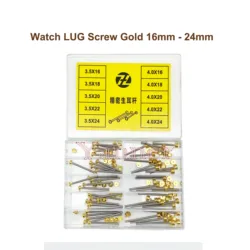 Gold 5 Size Stainless Steel Watch Band Spring Bar Strap Link Pins Repair Tool -- Watch Lug Screw 1.6 - 2.4mm