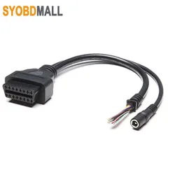 Car OBD2 16Pin Female Plug Open Male Connector Auto Scanner OBDII 16Pin Female Extension Opening Cable with DC Port OBD Adapter