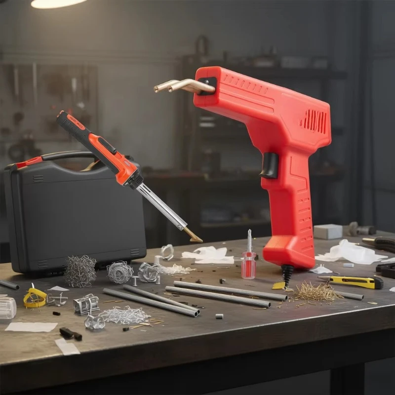 Plastic welder kit with 60 electrodes and staples for ABS welding