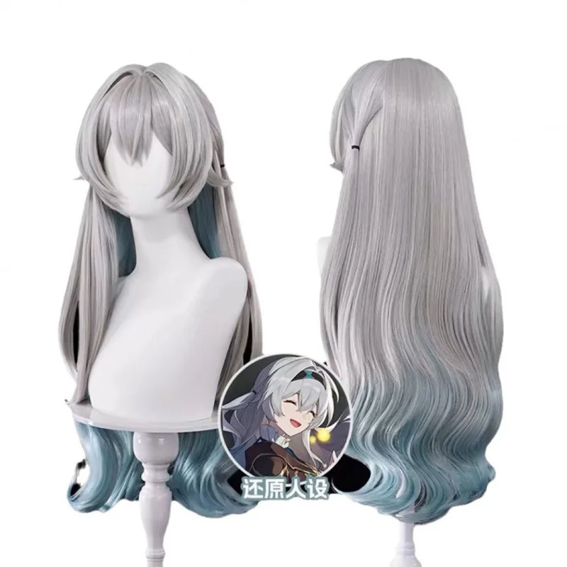 انهيار ستار قبة السكك الحديدية تدفق PatterncosplayWig مع فروة الرأس واقعية نمط مجعد طبيعي شعر مستعار ارتفع الداخلية صافي #6