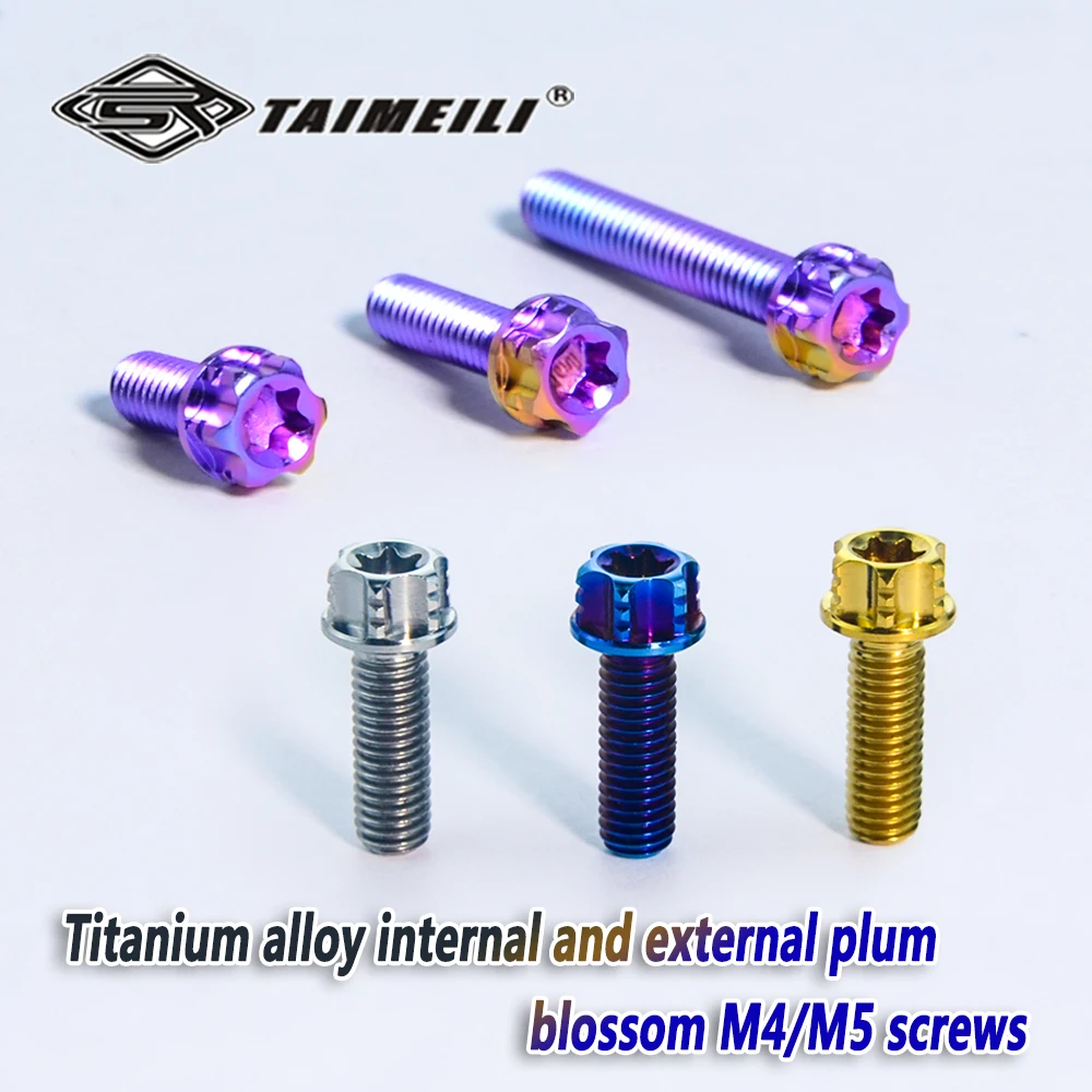 TAIMEILI Titanlegierung Flansch-Torx-Schraube M4/M5 in Verschiedenen Längen für Motorrad- und Fahrradmodifikation 1 Stück/2 Stück
